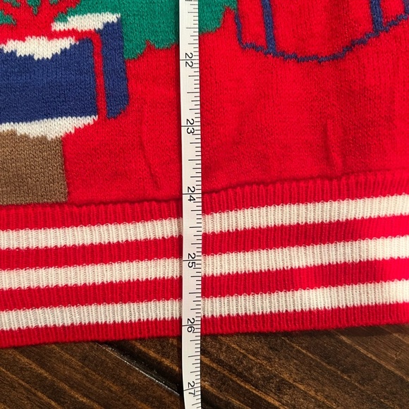 SoCal Look Festive Red Ugly Christmas Tree Sweater, medium, EUC, holiday, party - Picture 3 of 6